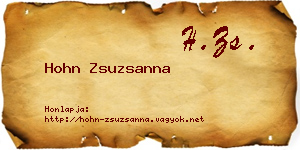 Hohn Zsuzsanna névjegykártya